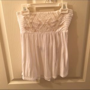 White strapless top