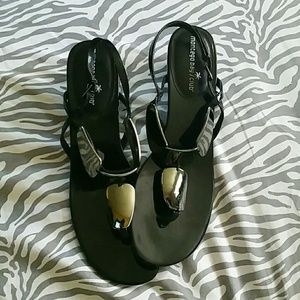 Black &silver wedges