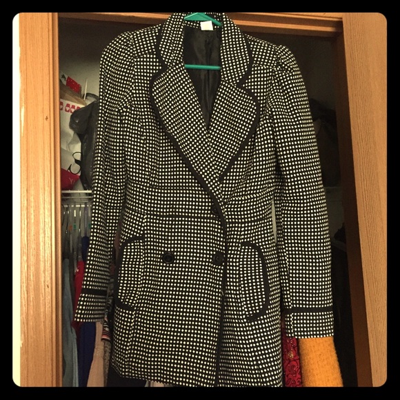 Black and white light jacket.