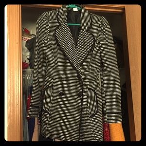 Black and white light jacket.