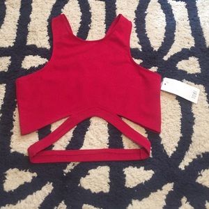 Red Cut Out Crop Top