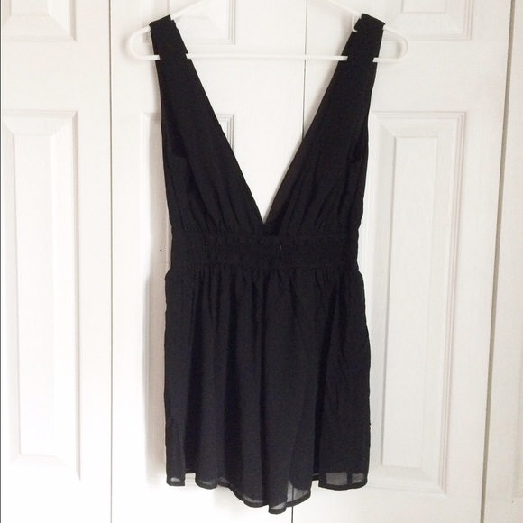 Last One! Plunging V-Neck Black Romper - Picture 3 of 3