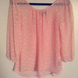 Pink poka dot shirt