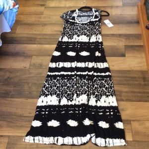 Floor length cap sleeve dress