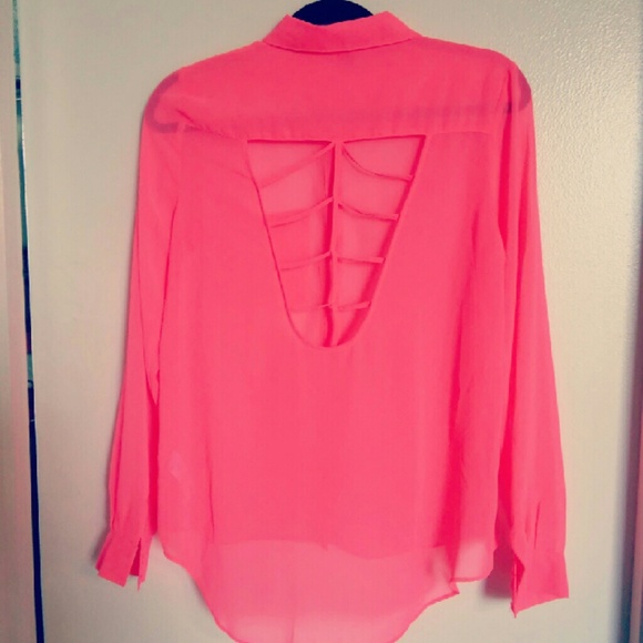 Pink open back shirt - Picture 2 of 4