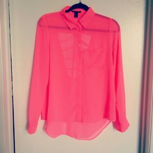 Pink open back shirt