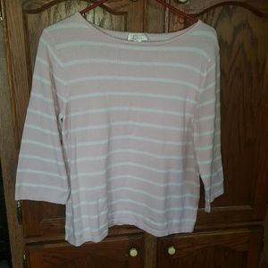 CHRISTOPHER & BANKS Large pink and white striped