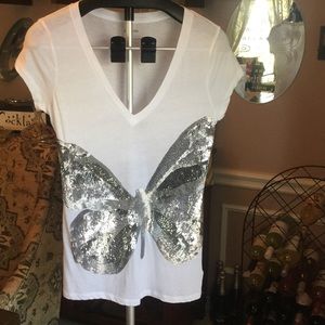 Express sequin butterfly tee