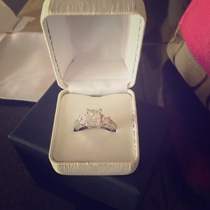 4 TCW Emerald Cut Lab Created Diamond Ring