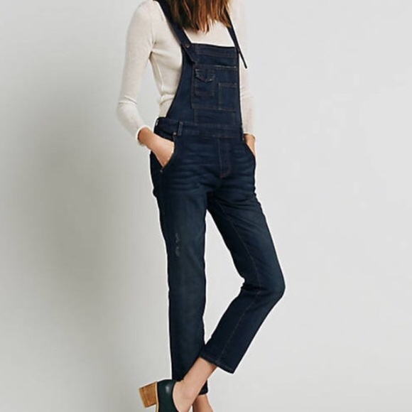 Washed Denim Overalls