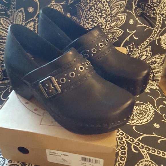 Brand new Sofft  black leather clogs