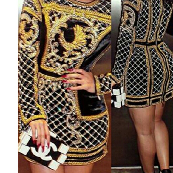 Black and gold dress