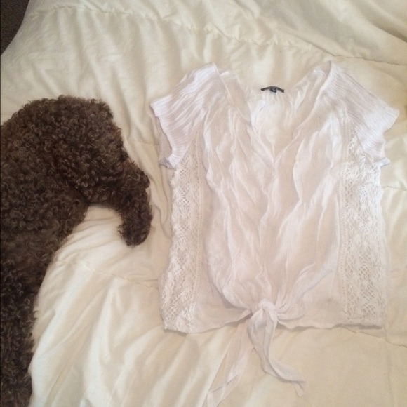 White cute tie, shirt XOXO worn twice