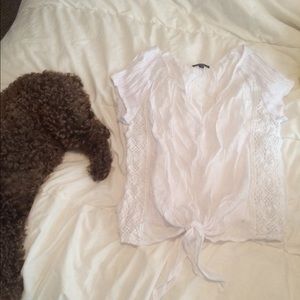 White cute tie, shirt XOXO worn twice