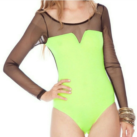 NEON MESH BODYSUIT (XXS) - Picture 1 of 4