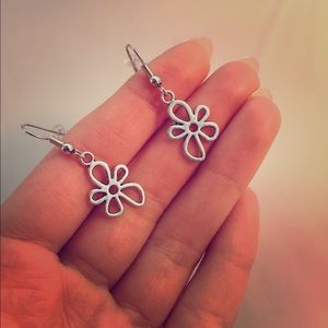 Silver Flower Earrings Hypoallergenic Hooks!
