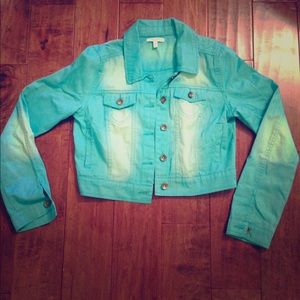 Sea foam green denim jacket