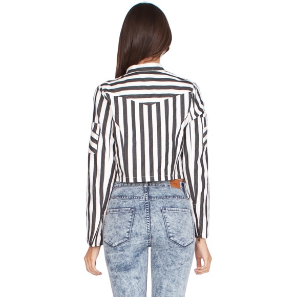 ✨ FINAL Last 1 ! Striped Moto Jacket - Picture 3 of 4