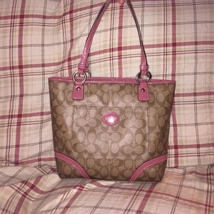 Light tan coach purse gently used