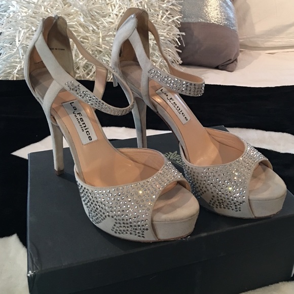 La Fenice Venezia silver crystal high heels - Picture 1 of 2