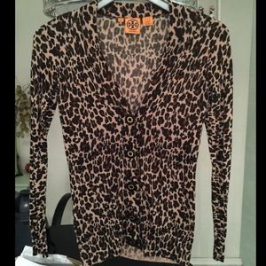 Tory Burch Leopard Cardigan