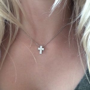 Diamond (not real) Cross | Silver
