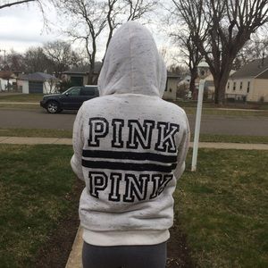 Warm PINK zip up sweater size small