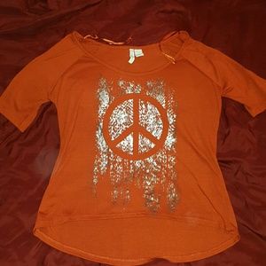 Red camel name brand shirt