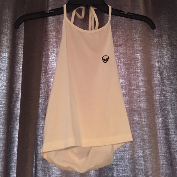 White backless halter Brandy Melville tank top!