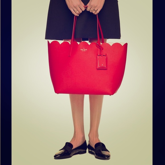 Brand new Kate spade bag red tote trendy tulip