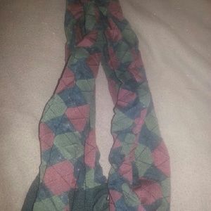 HUE Argyle Maroon Green and Blue Tights