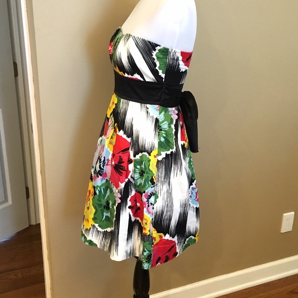 Teeze Me Strapless Floral Summer Dress Size 5 - Picture 3 of 5