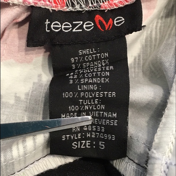 Teeze Me Strapless Floral Summer Dress Size 5 - Picture 4 of 5