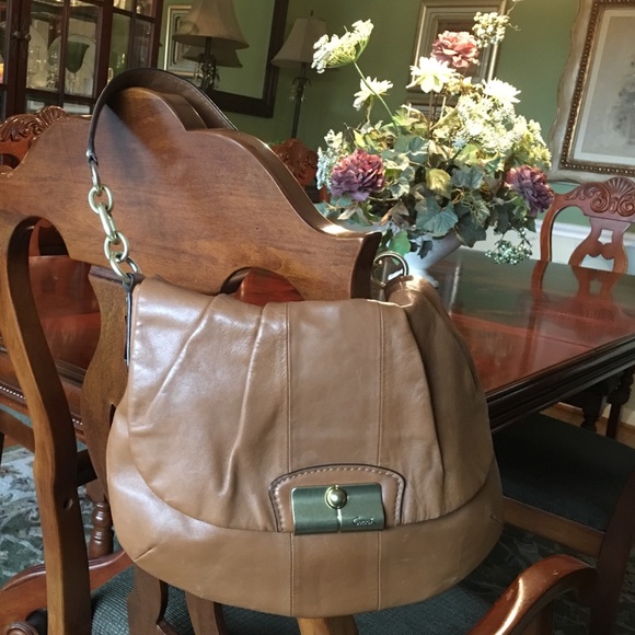 'Coach' Authentic Leather Shoulder Bag