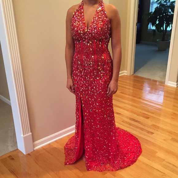 Jazz Couture Red Prom dress