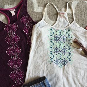 NWT & NWOT Mossimo embroidered tanks. 100% cotton