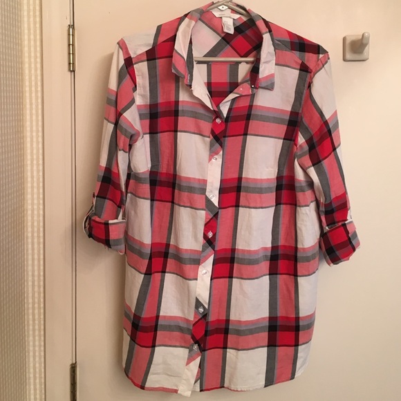 H&m plaid maternity top