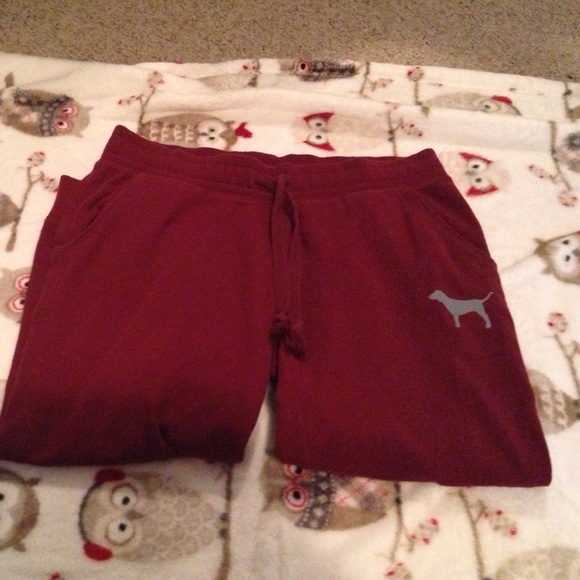 Maroon PINK sweatpants - Picture 2 of 3
