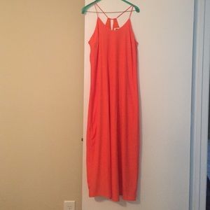 Petite Orange Maxi Dress