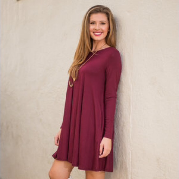 Maroon Piko Dress