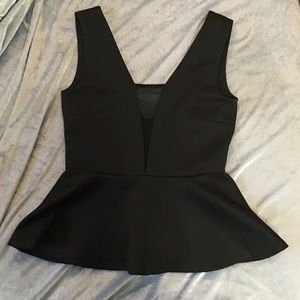 Peplum top mesh center