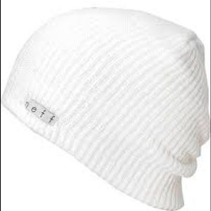 super cute white neff beanie