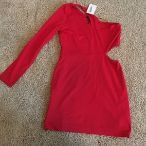 Cecico Red Mini Asymmetrical Dress