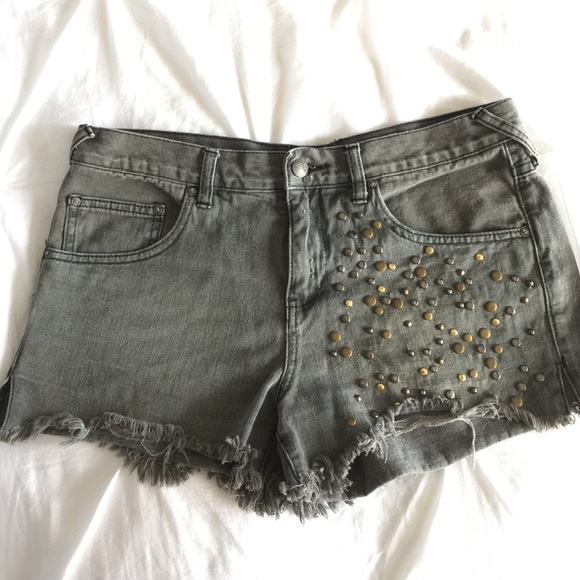 Free People Studded Denim Shorts