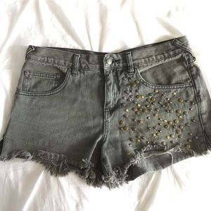 Free People Studded Denim Shorts