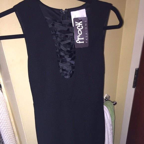 Black Tight Lace Up Dress