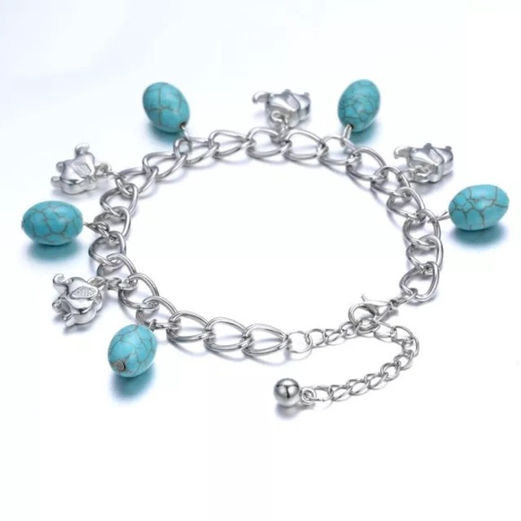 Turquoise  Elephant Bracelet - Picture 2 of 2