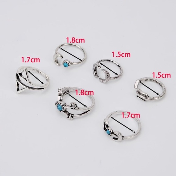Set of 6 Sexy Boho Rings - Picture 3 of 4