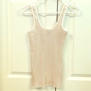 Express tank, XS cream with champagne sequins.