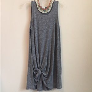Brandy Melville Grey Dress with front Knot Tie